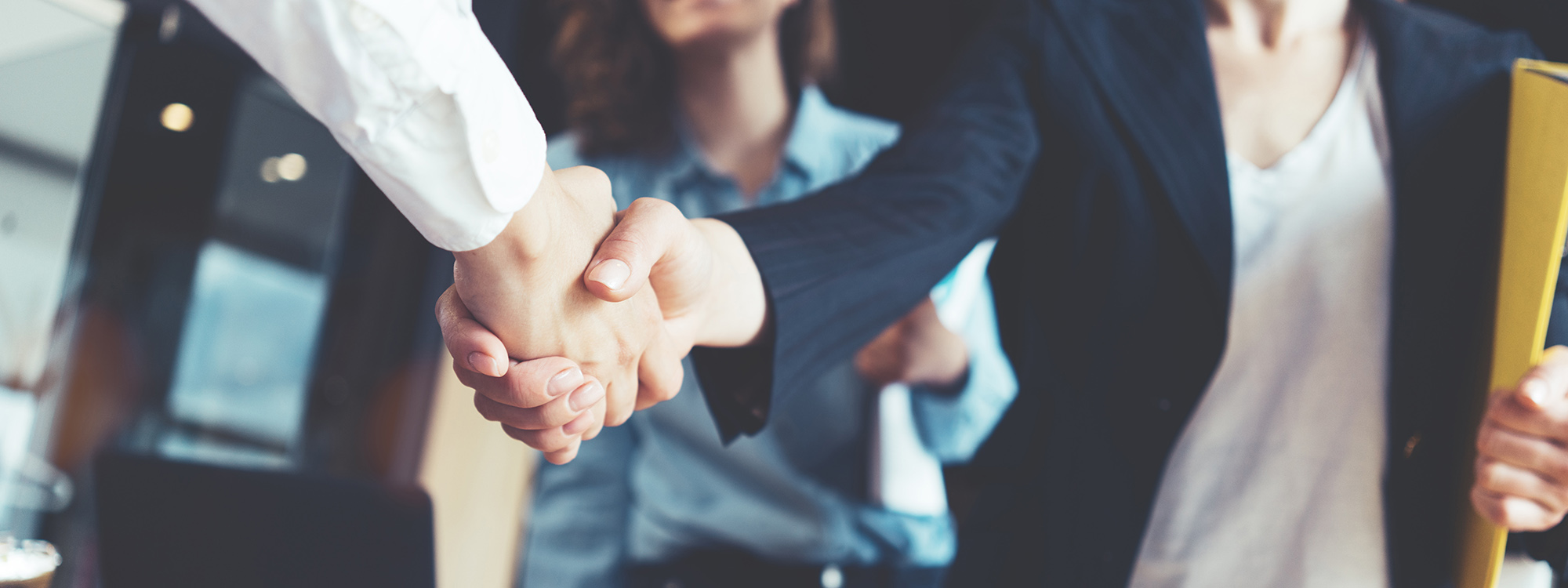 Business people shaking hands in the office